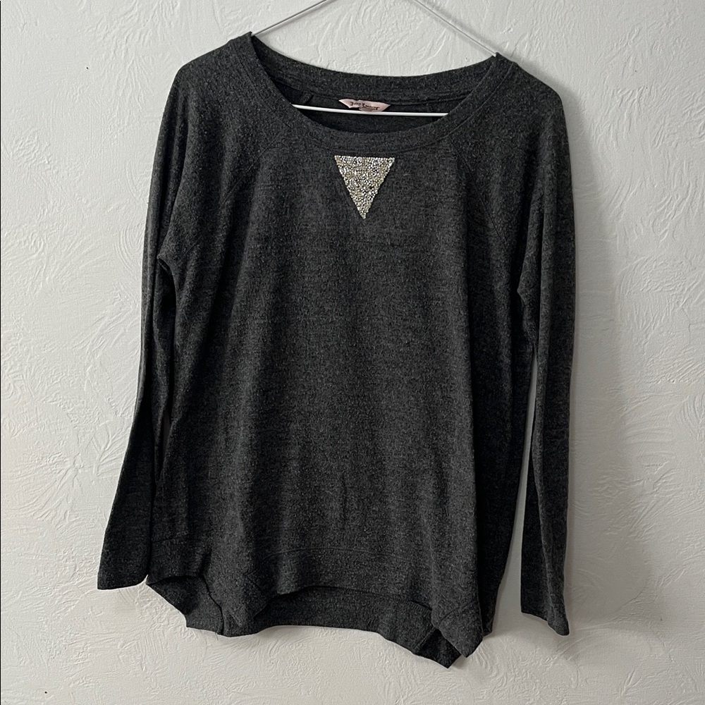 SoldJuicy Couture Charcoal Gray Sweatshirt with Silver Accent